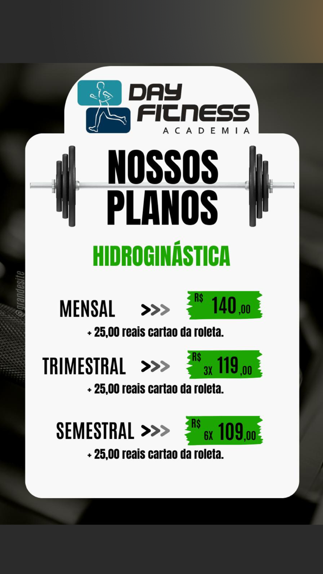 Plano de hidroginastica