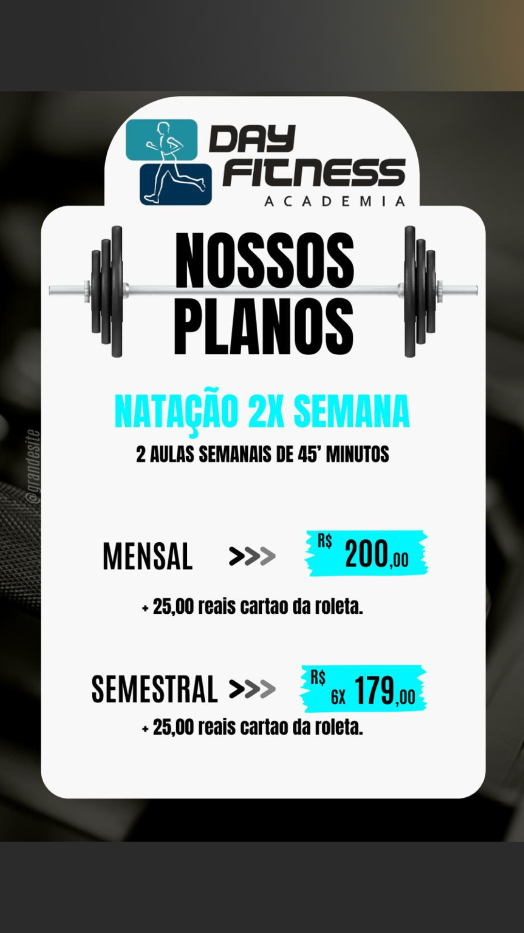 Plano de natação 2x na semana